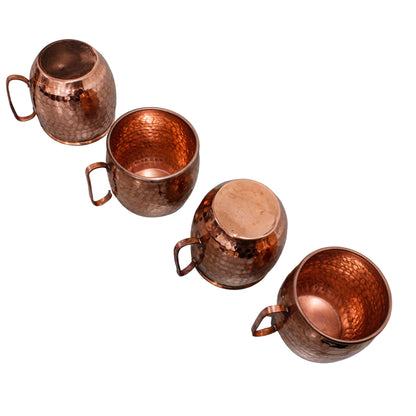 Set de 4 tarros de cobre martillado de 500 ml (16.9 onzas) Tazas y Vasos de Cobre