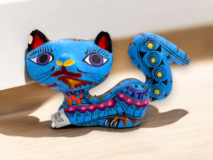 Alebrije de Gato Azul - Artesanía Oaxaqueña