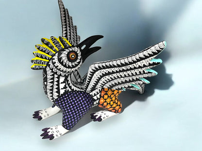 Alebrije de Ave en Blanco y Negro