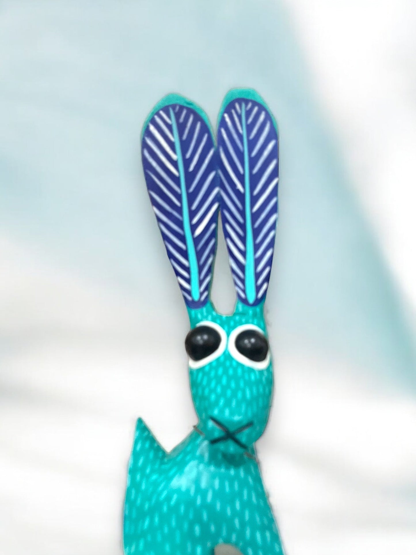 Alebrije de Conejo Azul con Orejas Largas