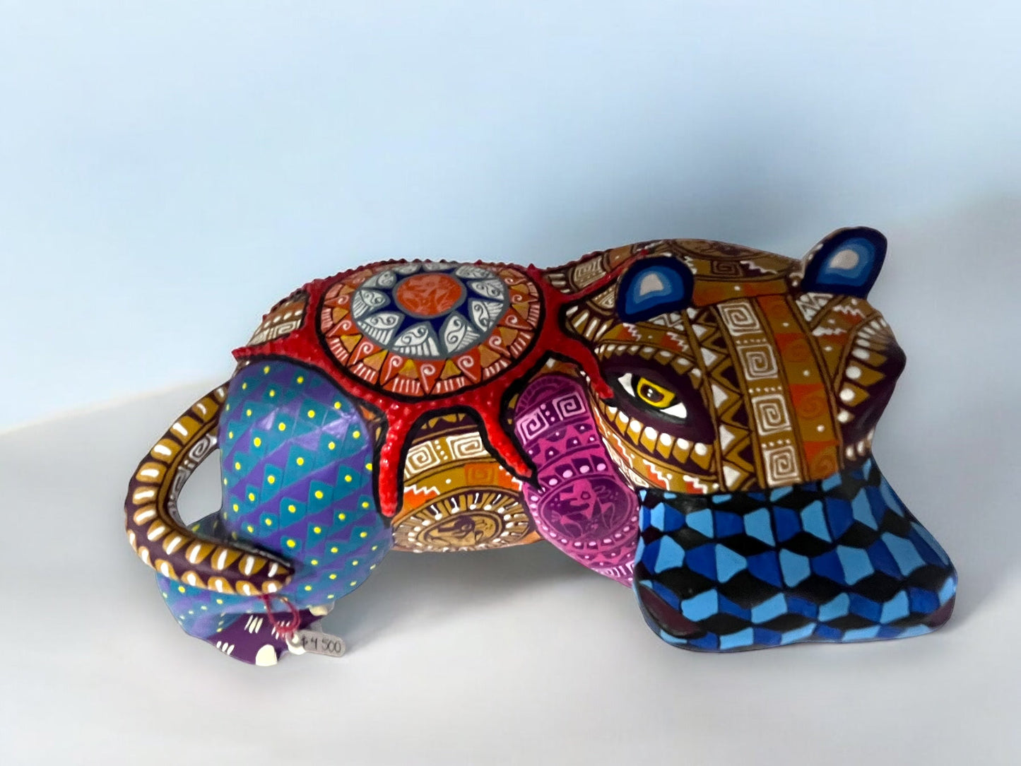 Alebrije de Hipopótamo de Colores Brillantes